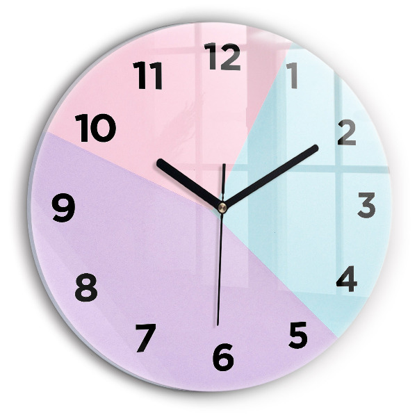 Ceas perete din sticlă rotund Model pastel