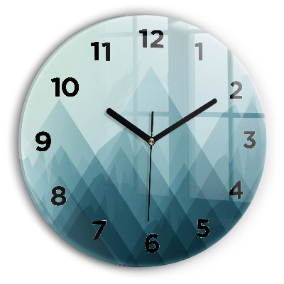 Ceas din sticlă rotund Figuri geometrice