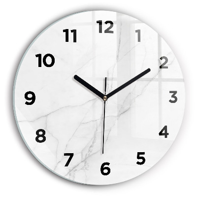 Ceas de sticlă pe perete rotund Marmură decorativă