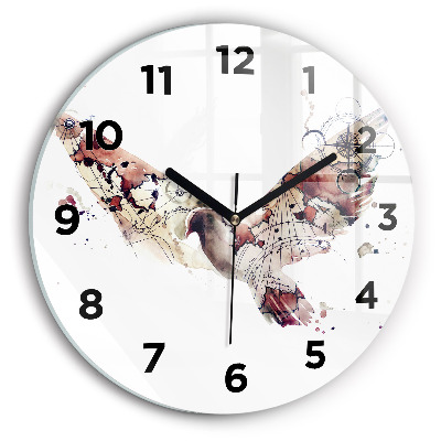 Ceas rotund de perete din sticlă Vedere abstractă