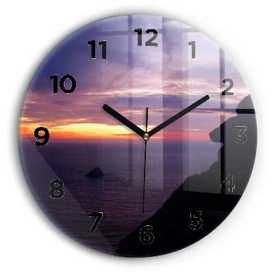 Ceas din sticlă rotund Cap de piatra