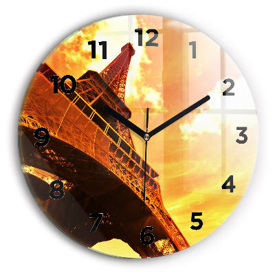 Ceas din sticlă rotund Turnul Eiffel din Paris