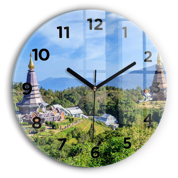 Ceas perete din sticlă rotund Parcul Național Chiang Mai