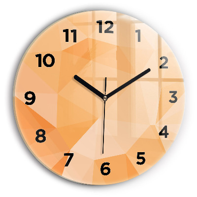 Ceas rotund de perete din sticlă Triunghiuri abstracte