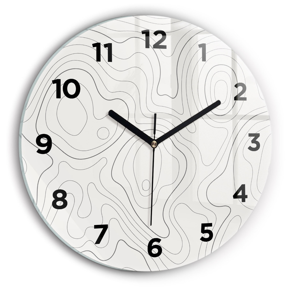 Ceas perete din sticlă rotund Pete de abstracție