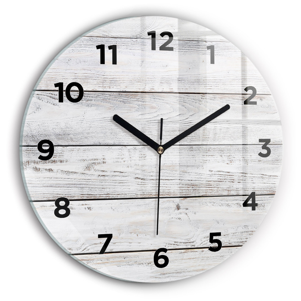 Ceas perete din sticlă rotund Scânduri vopsite