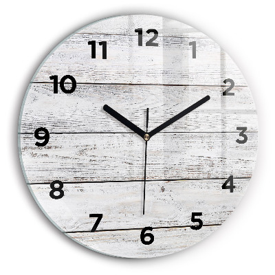 Ceas perete din sticlă rotund Scânduri vopsite