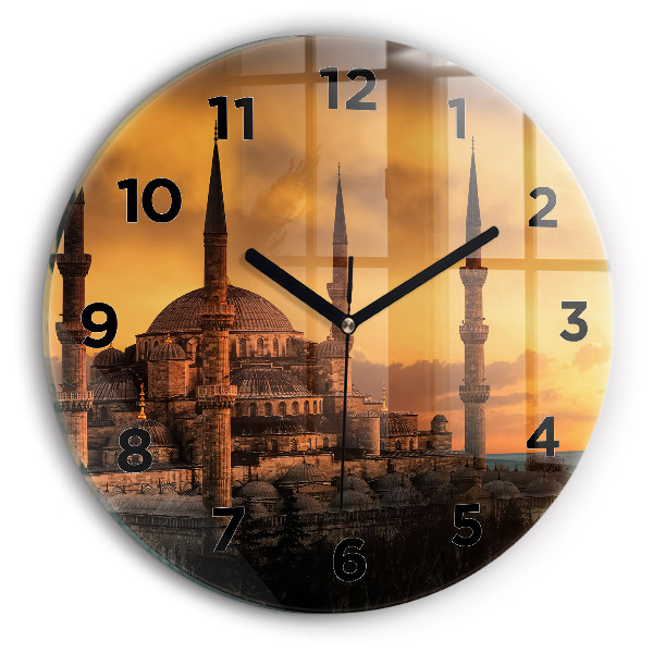 Ceas rotund de perete din sticlă Moscheea din Istanbul