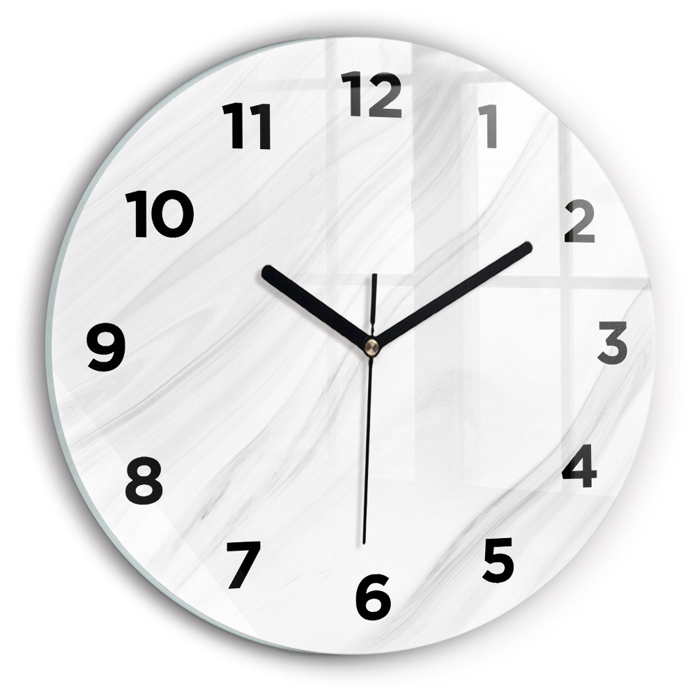 Ceas perete din sticlă rotund Marmură decorativă