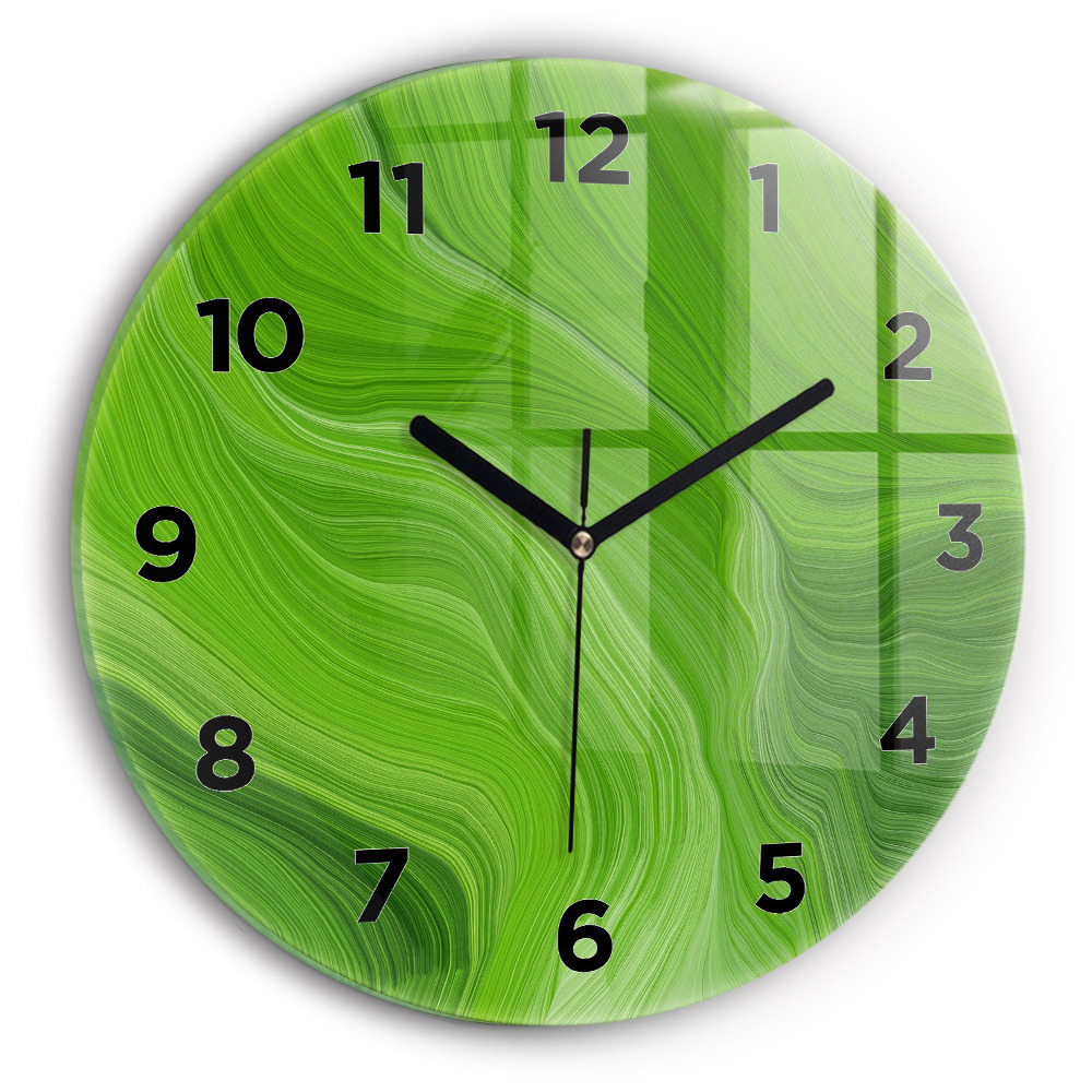 Ceas rotund de perete din sticlă Valuri moderne