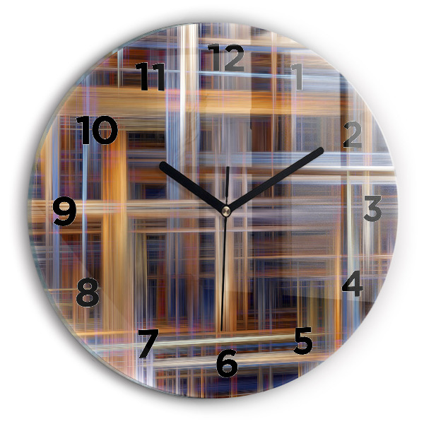 Ceas din sticlă rotund Abstracția geometriei