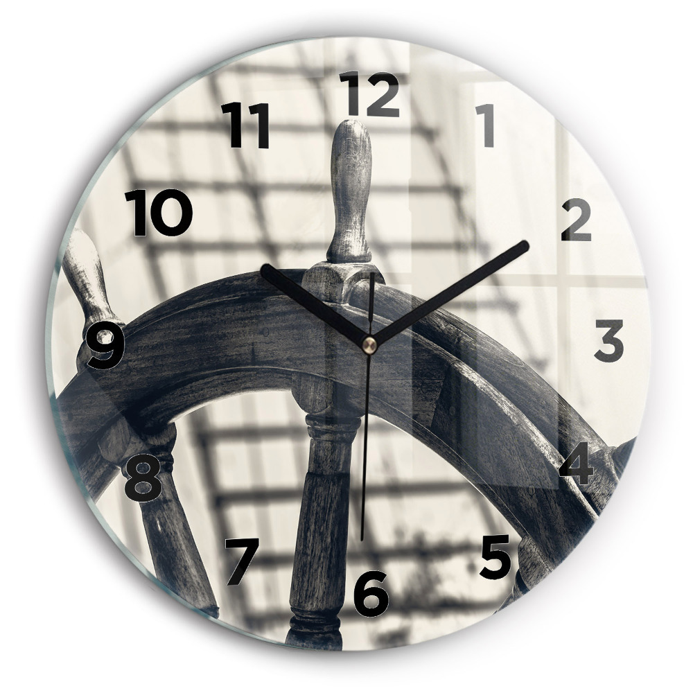 Ceas perete din sticlă rotund Nava veche