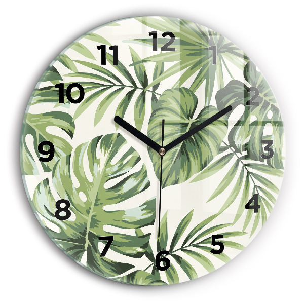Ceas de sticlă pe perete rotund Model tropical