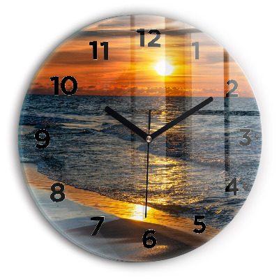 Ceas perete din sticlă rotund Władysławowo Marea Baltică