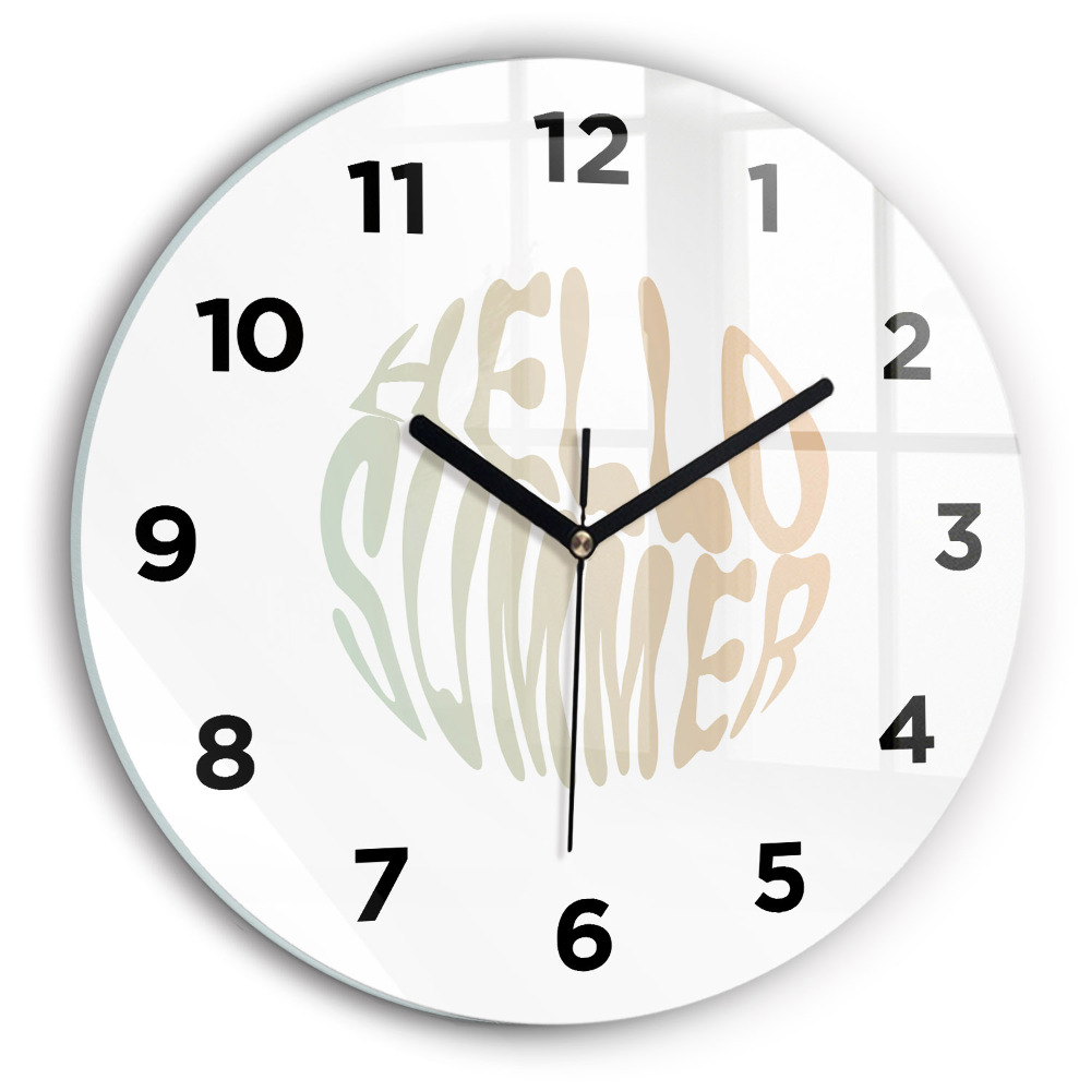 Ceas rotund de perete din sticlă Bună vară!