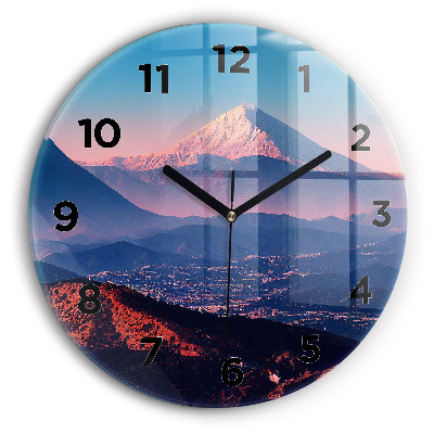 Ceas perete din sticlă rotund Munții din San Antonio SUA