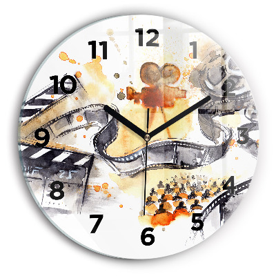 Ceas de sticlă pe perete rotund Cinematografia camerei