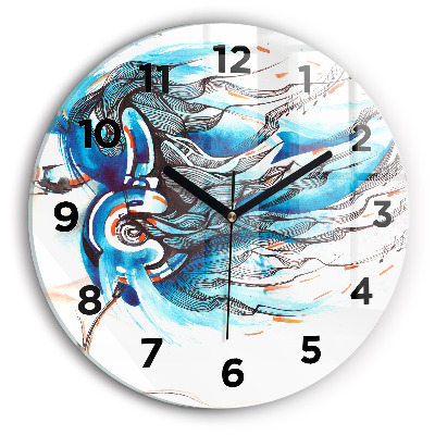 Ceas din sticlă rotund Ilustrație pentru căști