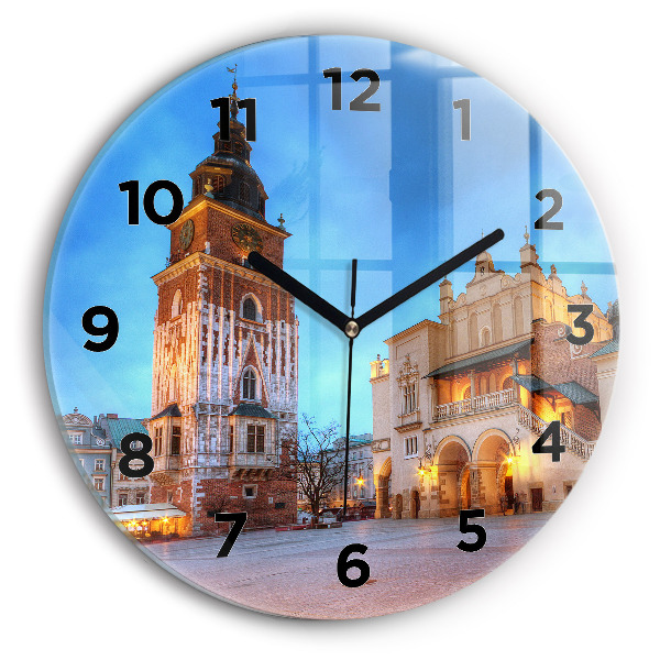 Ceas de sticlă pe perete rotund Piața principală din Cracovia