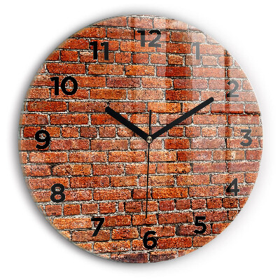Ceas perete din sticlă rotund Zid vechi de cărămidă