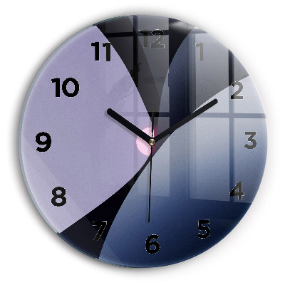 Ceas perete din sticlă rotund Abstracția soarelui