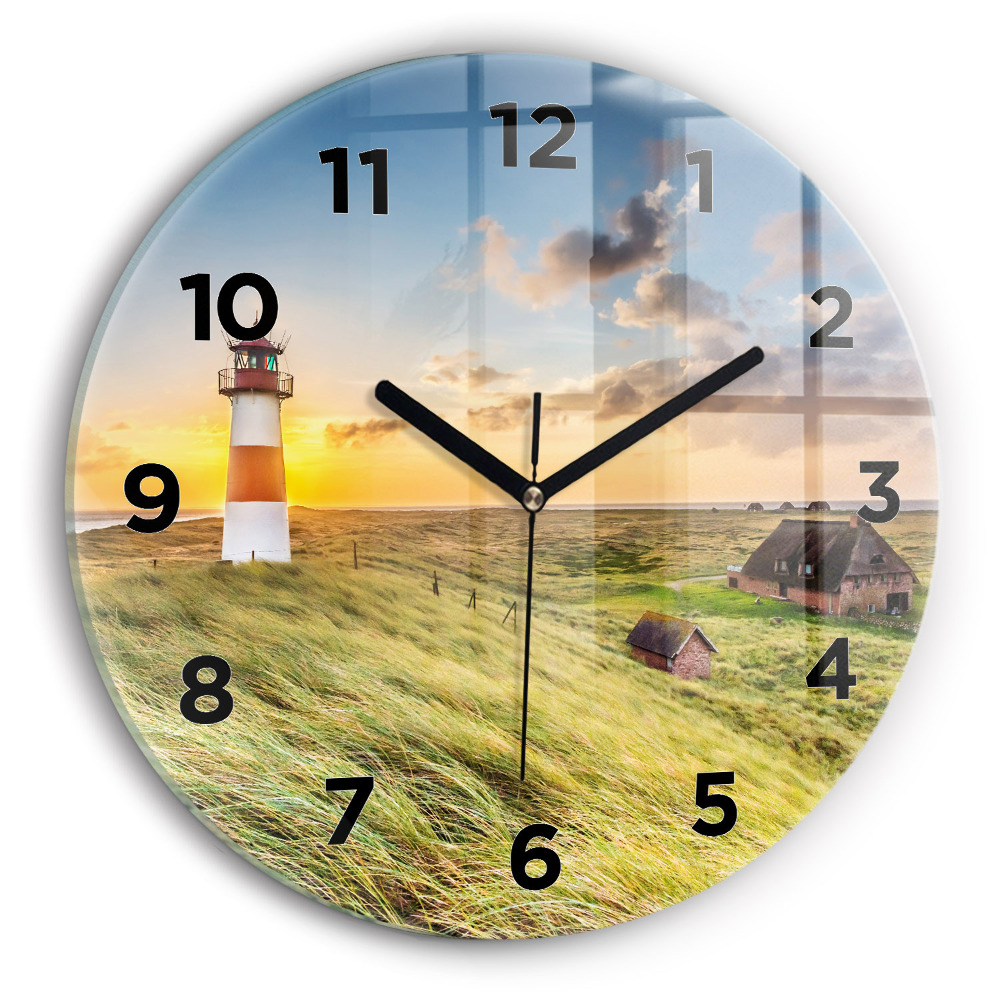 Ceas de sticlă pe perete rotund Far