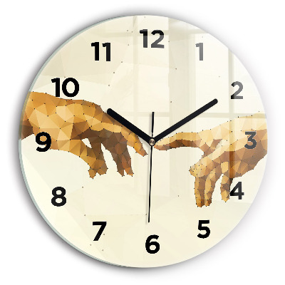 Ceas din sticlă rotund Crearea lui Adam