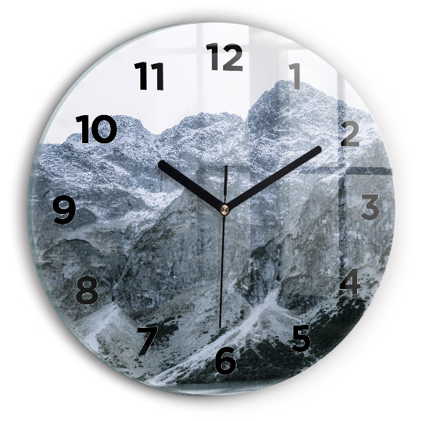 Ceas de sticlă pe perete rotund Morskie Oko în Munții Tatra