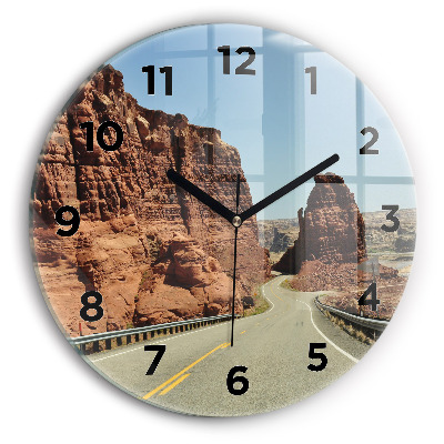 Ceas perete din sticlă rotund Route 66 în SUA
