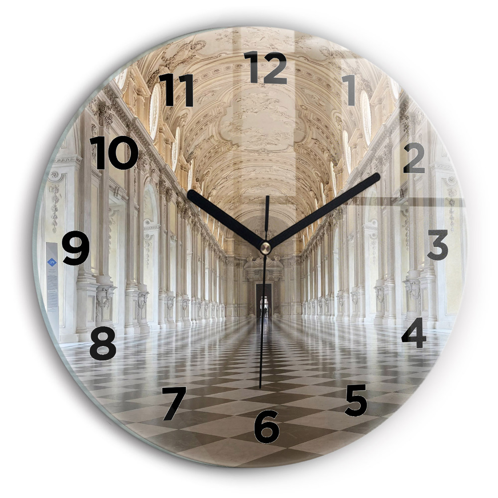 Ceas rotund de perete din sticlă Muzeul La Veneria Reale