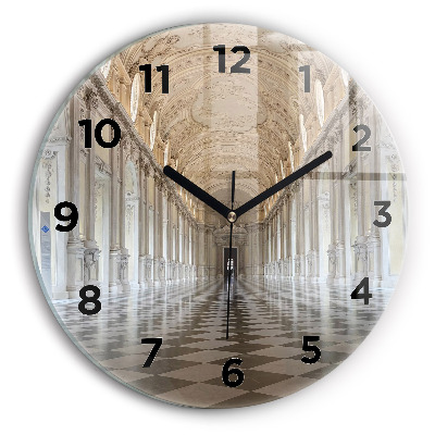 Ceas rotund de perete din sticlă Muzeul La Veneria Reale