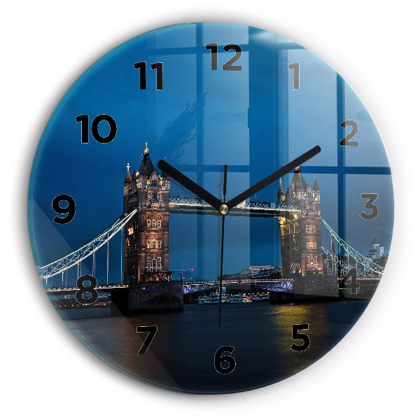Ceas perete din sticlă rotund Tower Bridge Londra noaptea