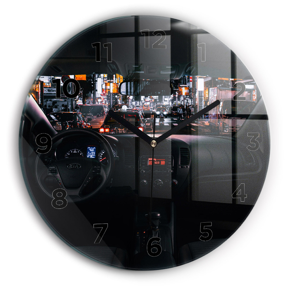Ceas perete din sticlă rotund Mașină în Tokyo