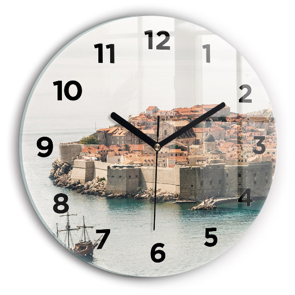 Ceas din sticlă rotund Nava cu pânze în Dubrovnik