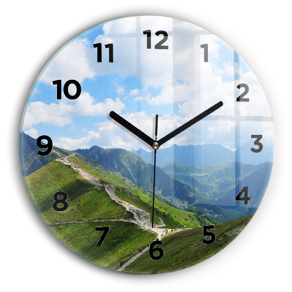 Ceas rotund de perete din sticlă Kasprowy Wierch Zakopane