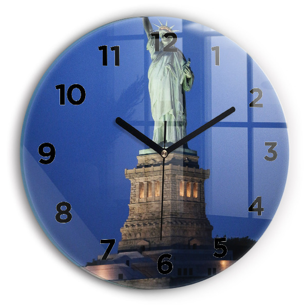 Ceas perete din sticlă rotund Statuia Libertății New York