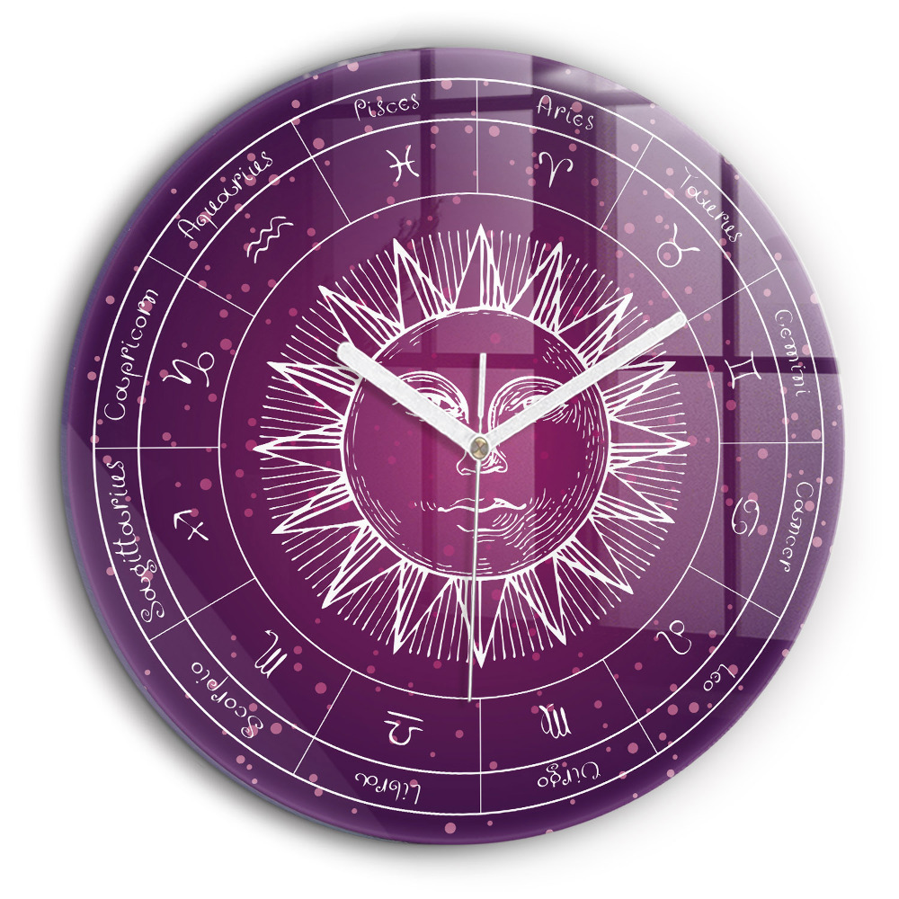 Ceas din sticlă rotund Gwiazdozbiory zodiaków