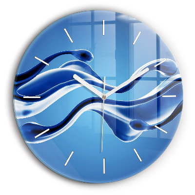 Ceas din sticlă rotund Abstracție lichidă