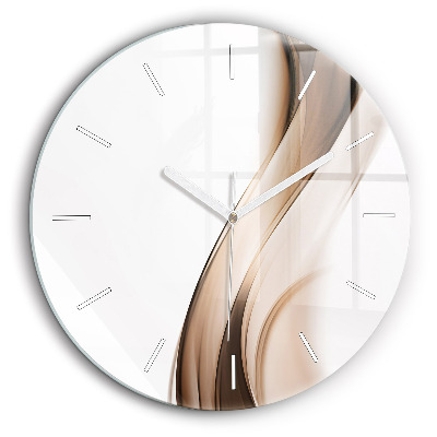 Ceas perete din sticlă rotund Abstracția liniilor