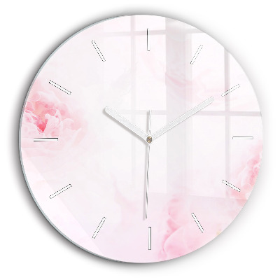 Ceas perete din sticlă rotund Flori ce înfloresc