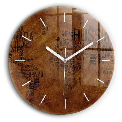 Ceas din sticlă rotund Hartă și nume de țară