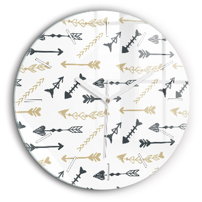 Ceas de sticlă pe perete rotund Model geometric hipster