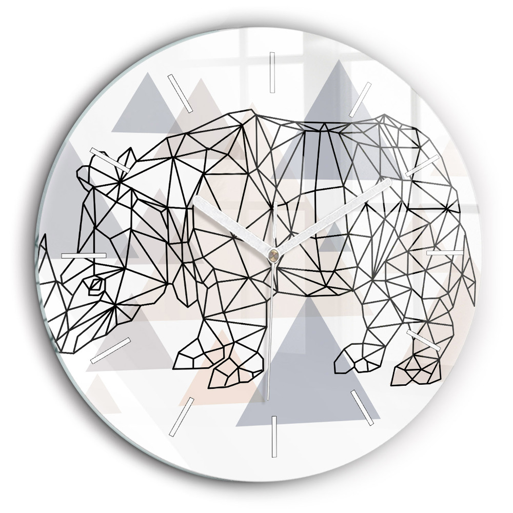 Ceas de sticlă pe perete rotund Model geometric