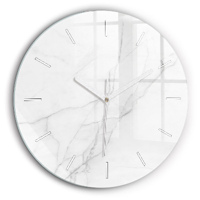 Ceas de sticlă pe perete rotund Marmură decorativă