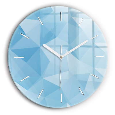 Ceas perete din sticlă rotund Abstracția triunghiurilor