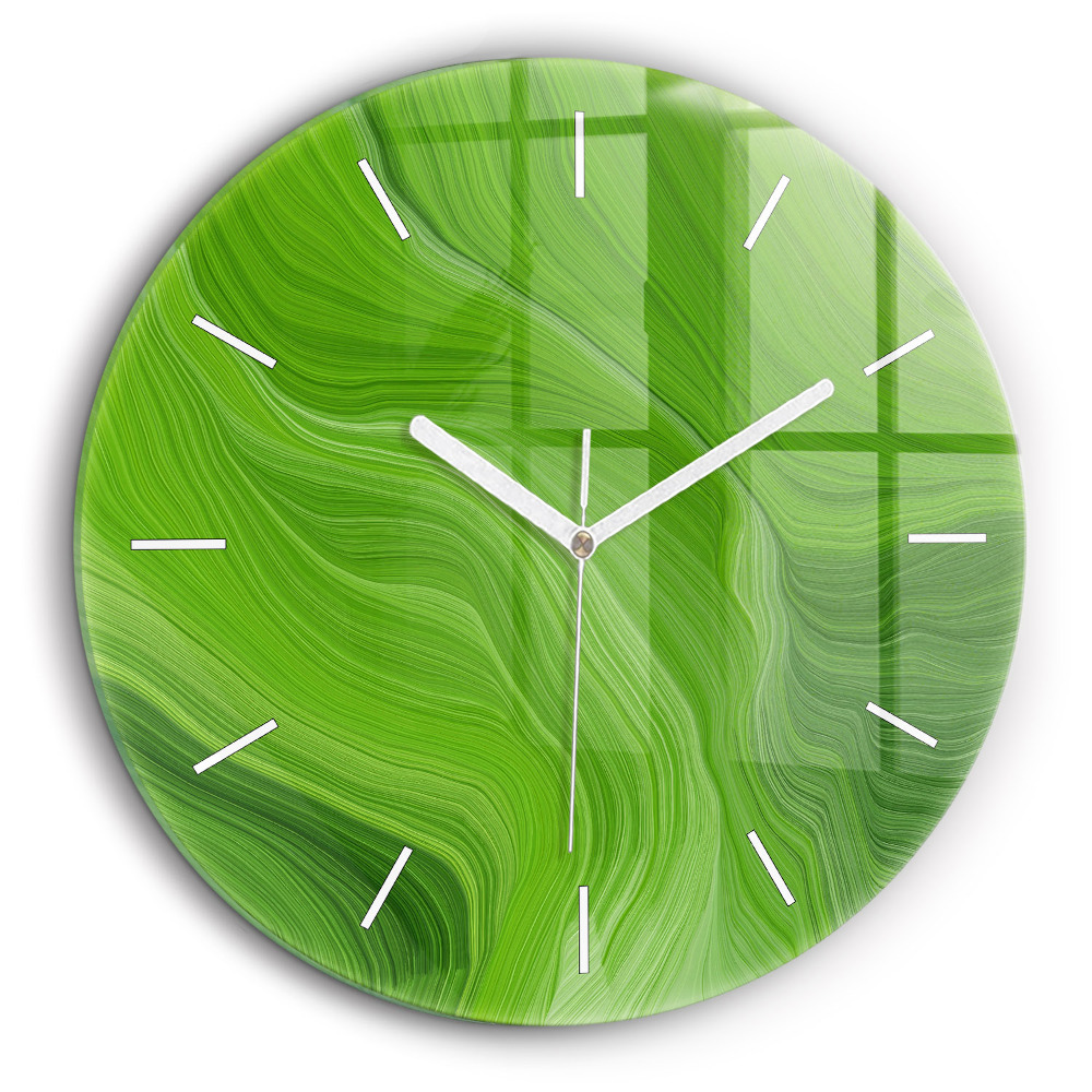 Ceas rotund de perete din sticlă Valuri moderne