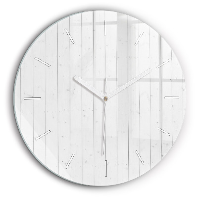 Ceas perete din sticlă rotund Model de panouri din lemn