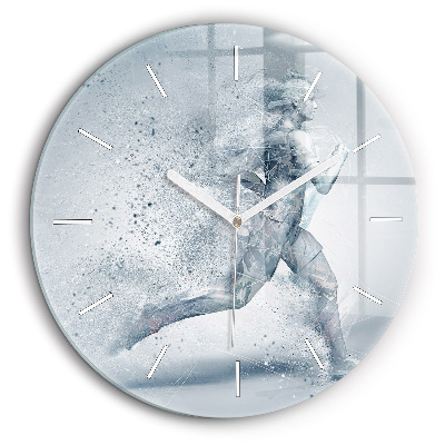 Ceas de sticlă pe perete rotund Alergător