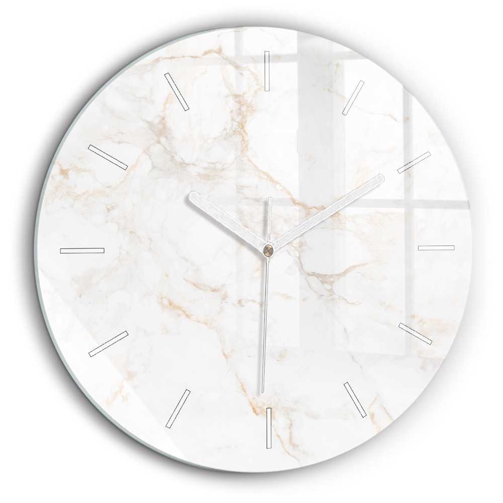 Ceas din sticlă rotund Marmură elegantă