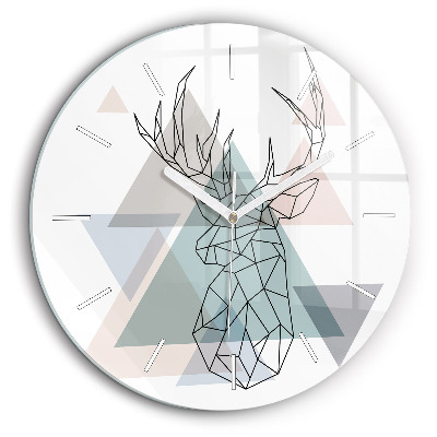 Ceas de sticlă pe perete rotund Ren în stil scandinav